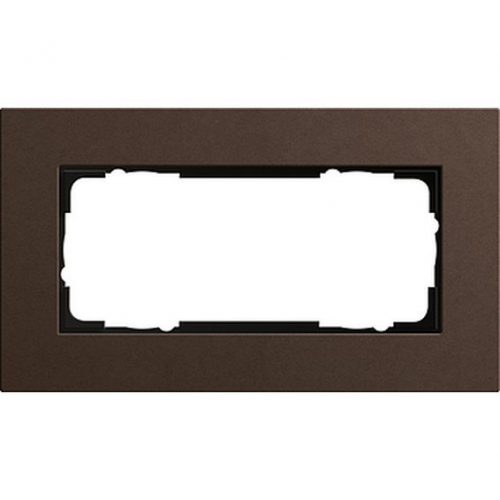  Рамка без перегородки Esprit Linoleum-Multiplex Темно-коричневый 2-постовая Gira 1002223
