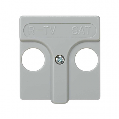  Накладка на розетку телевизионную R-TV+SAT, широкий модуль, Simon 27, серый 27097-37
