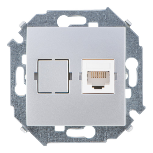  Розетка компьютерная RJ45 кат.5е, Systimax, алюминий Simon 15 1591598-033