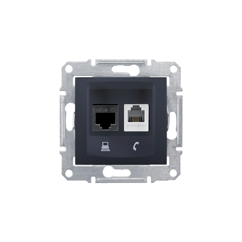  Телеф.+компьют. розетка, графит Schneider Electric SDN5100170