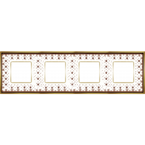  Рамка Vintage Porcelain Brown LYS / Золото 4-постовая Fede FD01344MAOB