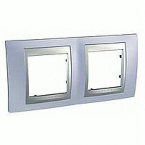  Рамка Unica Top Берилл / Алюминий 2-постовая Schneider Electric MGU66.004.098