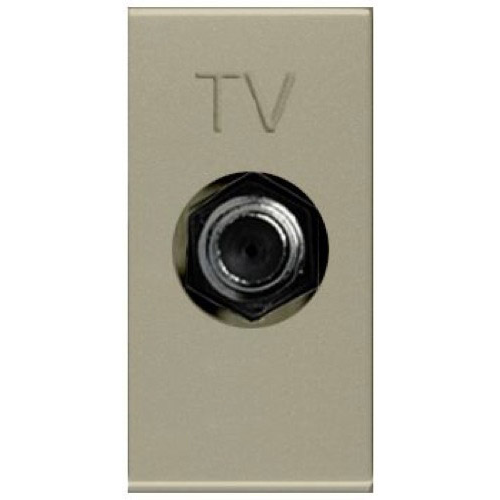  CV Розетка TV одиночная с накладкой, 1-модульная, серия Zenit, цвет шампань, ABB N2150