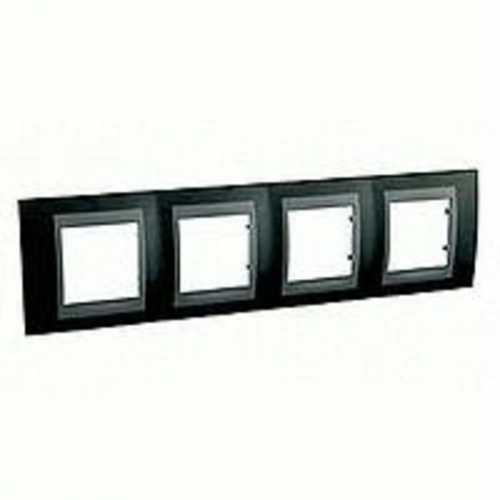  Рамка Unica Top Родий / Графит 4-постовая Schneider Electric MGU66.008.293