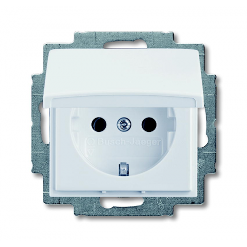  (20 EUK-92-507), Розетка SCHUKO 16А 250В, с крышкой, серия Basic 55, слоновая кость, ABB 2018-0-0351
