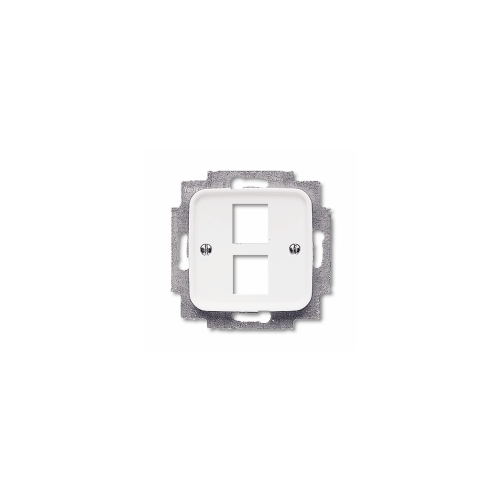  (2561-02-214), Плата центральная (накладка) для 2-х разъёмов Modular Jack (артикулы 0210, 0211 и 0219), серия Reflex SI, цвет альпийский белый, ABB 1753-0-3965