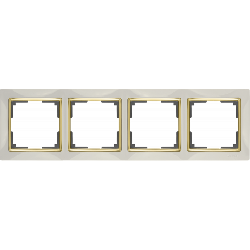  Рамка на 4 поста (слоновая кость/золото) Snabb Werkel a035250 WL03-Frame-04-ivory-GD