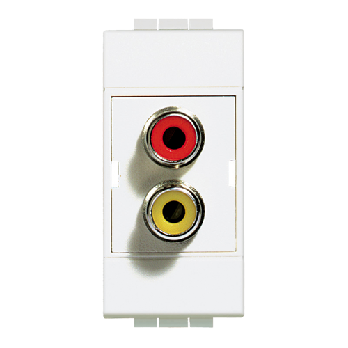  Двойной разъём типа RCA под зажим ( "тюльпан") Bticino N4269R