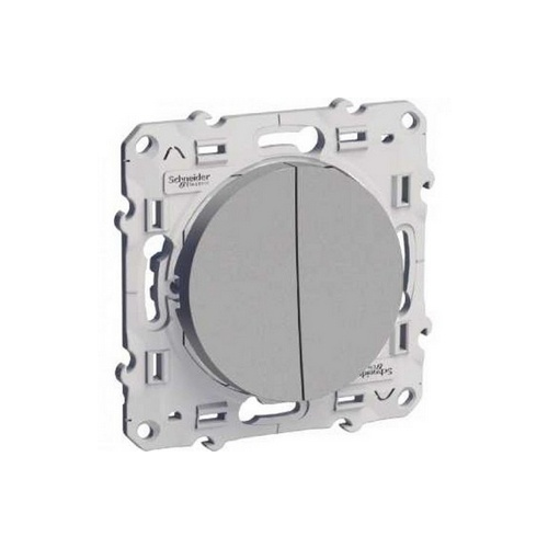  Переключатель 2-клавишн алюминий Odace Schneider Electric S53R213