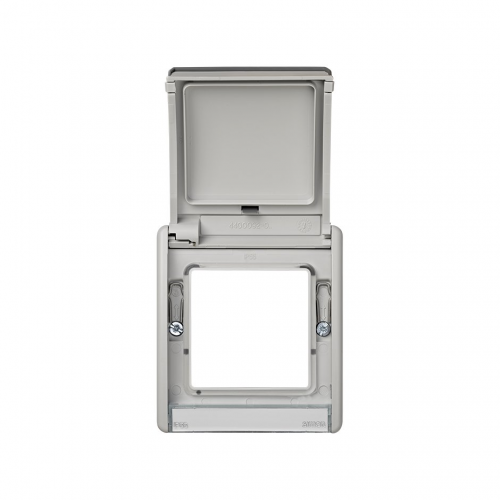  Рамка с открывающейся крышкой под механизмы S27, IP55, Simon 44 Aqua, серый 4400092-035