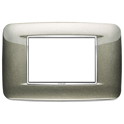  Рамка Eikon Chrome Round Титан металик 3-модульная Vimar 20683.C08