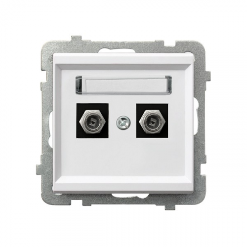 Ospel Sonata Белый Розетка антенная двойная тип Ф, без рамки GPA-2RF/m/00