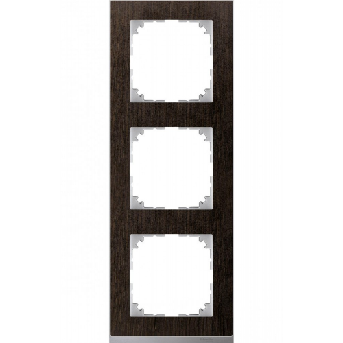  Рамка M-Pure Decor Венге / Алюминий 3-постовая Merten MTN4030-3671