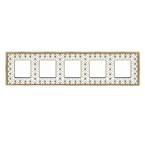  Рамка Belle Epoque Porcelain Brown LYS / Bright gold 5-постовая гор/верт. Fede FD01475MAOB