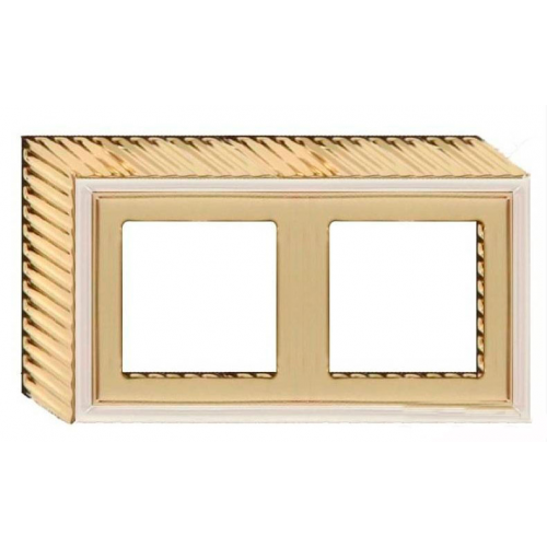  Рамка для накладного монтажа Roma GOLD WHITE PATINA 2-постовая Fede FD01502OP