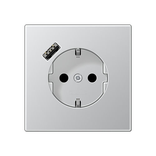  алюминий Розетка SCHUKO® с USB-интерфейсом с 1 USB-портом типа A LS серия AL1520-18A-L