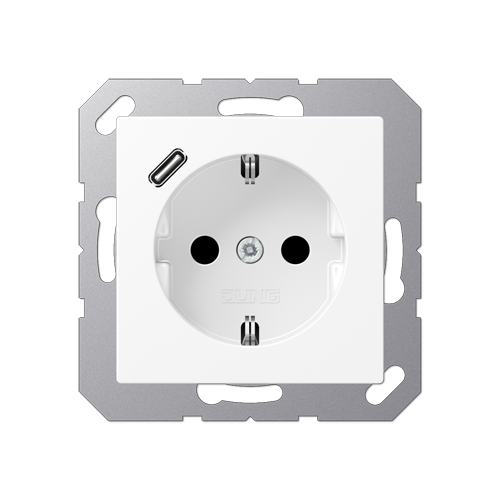  белоснежный матовый Розетка SCHUKO® с 1 USB-портом типа С Jung A серия A1520-18CWWM