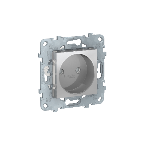  Розетка без заземления, со шторками, винт. зажим, 16 А, Алюминий Schneider Electric NU503330