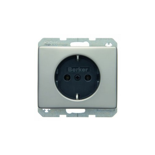  Штепсельная розетка SCHUKO цвет: нержавеющая сталь Arsys Berker 47140004