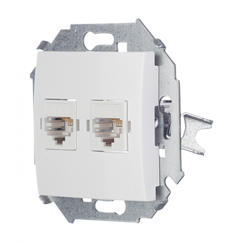  Розетка компьютерная двойная RJ45 кат.5е, Systimax, белый Simon 15 1591593-030
