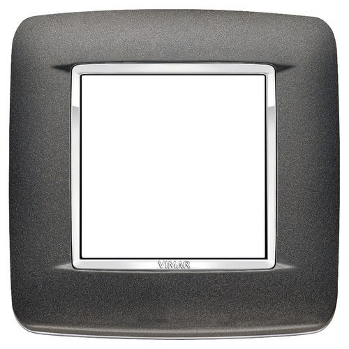  Рамка Eikon Chrome Round Антрацит матовый 2 модуля Vimar 20672.C15