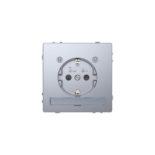  D-life розетка 16а с з/к и led модулем, нерж. сталь Merten MTN2304-6036
