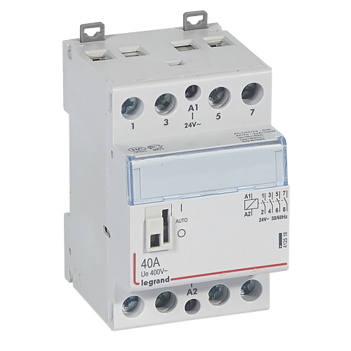  CX3 Контактор 24V 4НО 40А с руч.уп. Legrand 412518