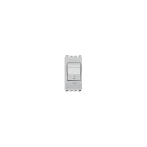  Выключатель термомагнитный 1p+n c6 120-230v, серебро матовое Vimar Eikon 20405.06.N