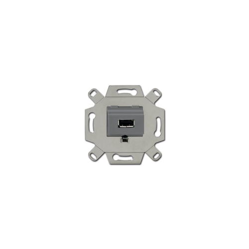  (0261/13-500), Механизм USB-розетки/разъёма, USB-type A, USB2.0, 5 полюсов, цвет серый, ABB 0230-0-0420