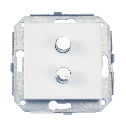  Двойная кнопка, 10A-250V, сталь/белая Fontini 37343252
