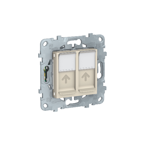  Розетка компьютерная, RJ45, двойная, кат. 5е UTP, Бежевый Schneider Electric NU542044