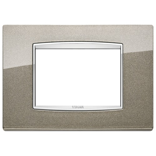  Рамка Eikon Chrome Classica Титан металик 3-модульная Vimar 20653.C08