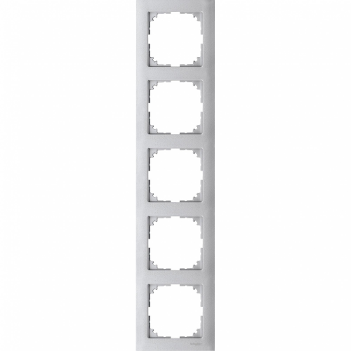  Рамка M-Pure Алюминий 5-постовая Merten MTN4050-3660