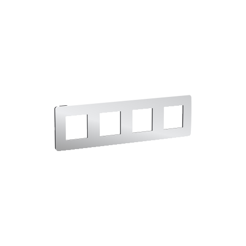  Рамка Unica Studio Metal Хром / Антрацит 4-постовая Schneider Electric NU280856