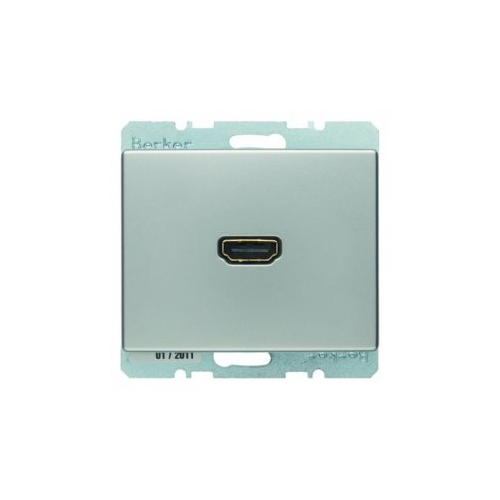  BMO HDMI AS цвет: лакированный алюминий Berker 3315429004