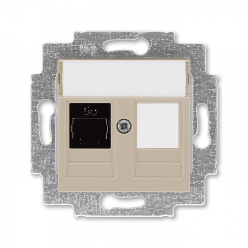 Розетка телефонная ABB Levit RJ45 категория 5e и заглушка кофе макиато 5014H-A51017 18W 2CHH295117A6018
