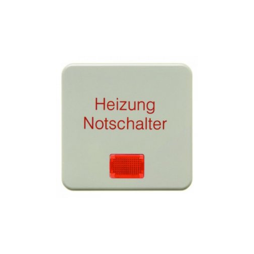  Клавиша с красной линзой и надписью "Heizung Notschalter" цвет: белый, с блеском Влагозащищенный скрытый монтаж IP44 Berker 1568