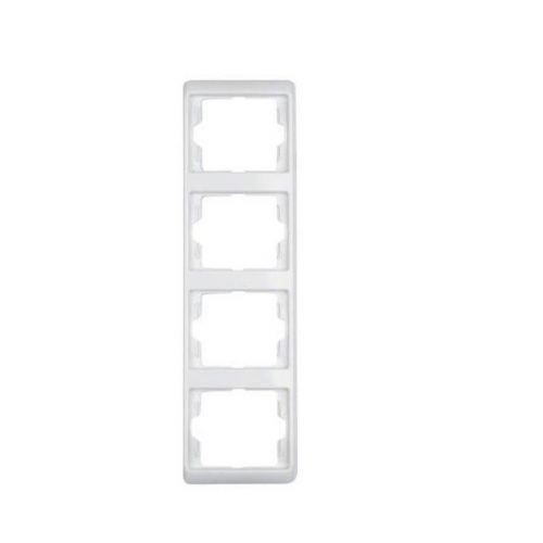  Рамка Arsys Полярная белизна с блеском 4-постовая вертикальная Berker 13430069