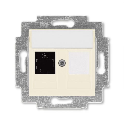 Розетка телефонная ABB Levit RJ45 категория 5e и заглушка слоновая кость 5014H-A51017 17W 2CHH295117A6017