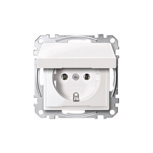  Механизм розетки SCHUKO с крышкой, белый Merten MTN2311-0319
