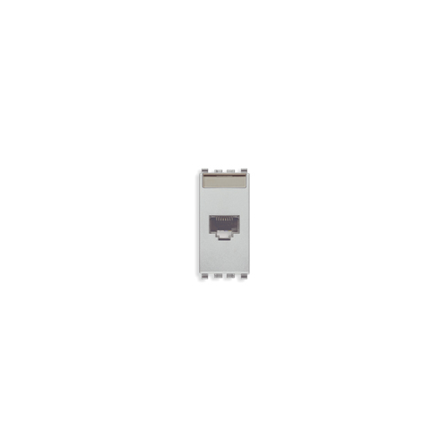  Розетка rj45 netsafe cat6a ftp, серебро матовое Vimar Eikon 20339.16.N