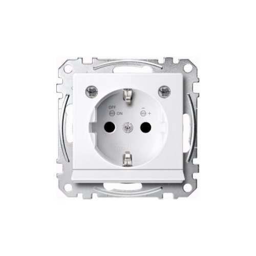  Механизм розетки SCHUKO с мод.светод.подсв.актив.белый Merten MTN2304-0325