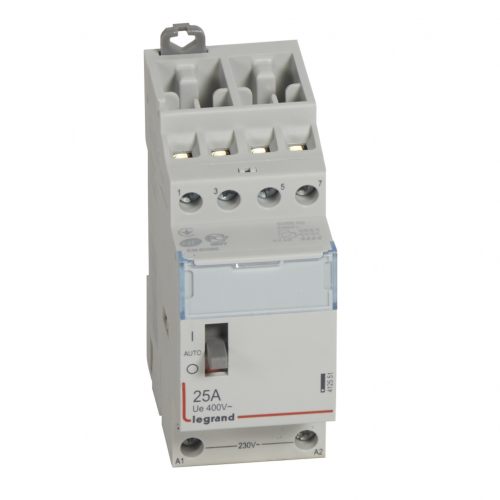  CX3 Контактор 230V 4НО 25А руч.упр. Legrand 412551