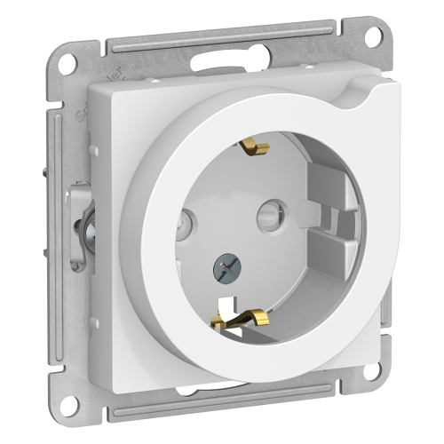  Atlasdesign Розетка с заземлением со шторками с выталк., 16А, механизм, Белый Schneider Electric ATN000147