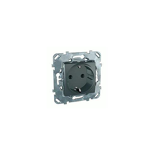  Розетка с з\к со шторками (винт. зажим), графит Schneider Electric MGU5.037.12ZD
