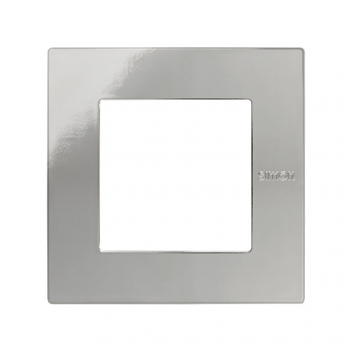  Рамка универсальная, 1 пост, (+суппорт, +шестигранник), 100*100мм, IP44, IK07, Scudo, хром Simon 27 2705610-124