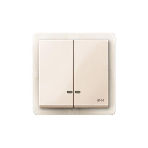  Две клавиши с окош.для свет.инд.IP 44 бежевый Merten MTN3424-0344
