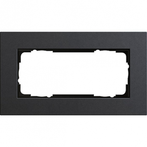  Рамка без перегородки Esprit Linoleum-Multiplex Антрацит 2-постовая Gira 1002226