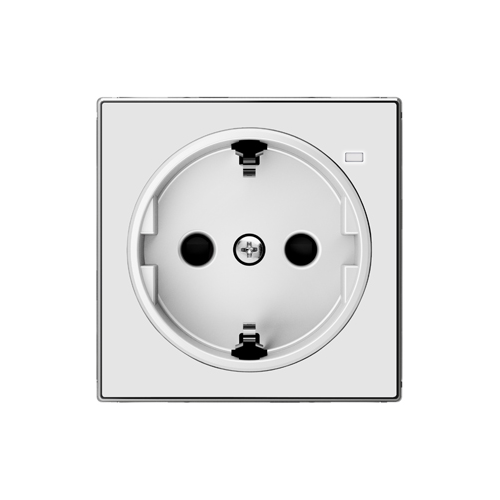  BL Накладка для розеток 2Р+Е с линзой для контрольной подсветки белый , ABB 8588.8