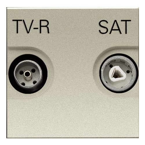  CV Розетка TV-R-SAT оконечная с накладкой, серия Zenit, цвет шампань, ABB N2251.7